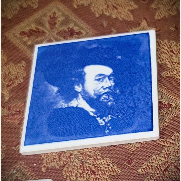 Delft Blue Tiles Three Dutch Master Artists Jan Steen, P. Rubens, Gerrit Dou VTG - Picture 11 of 16